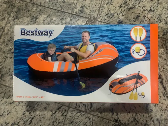 Bote Inflável + 2 Remos + 1 Bomba NOVO