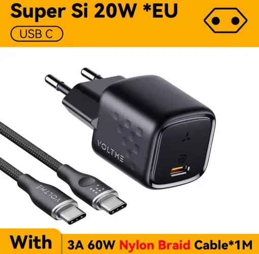 Carregador Novo Lacrado VolTME Turbo 20W + Cabo 60W Nylon
