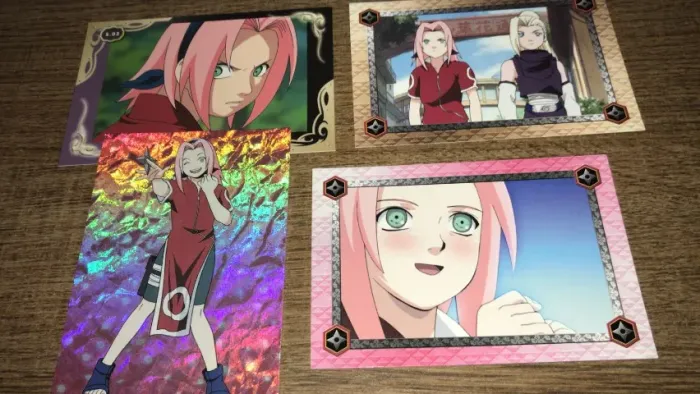 Pacote com 4x Cards Naruto Original Amada 2002 a 2005 Vintage #3  Serie Sakura- Lindos