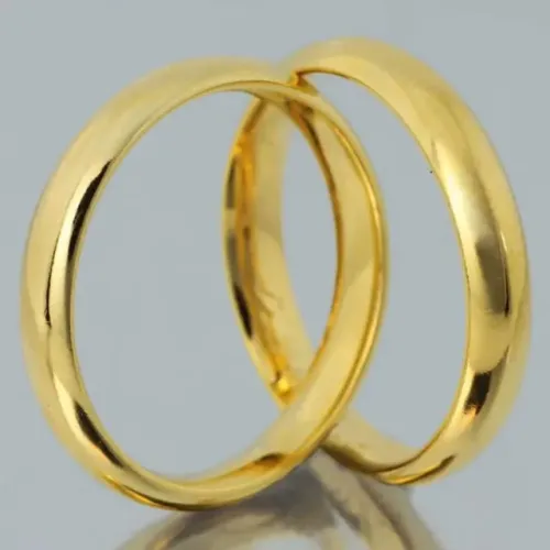 Par de Alianças em Ouro Amarelo 18K Tradicional Lisa - AS0564