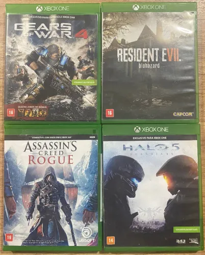Jogos Xbox One / Gears of War 4 / Resident Evil 7 / Halo 5 / Assassin's Creed Rogue /