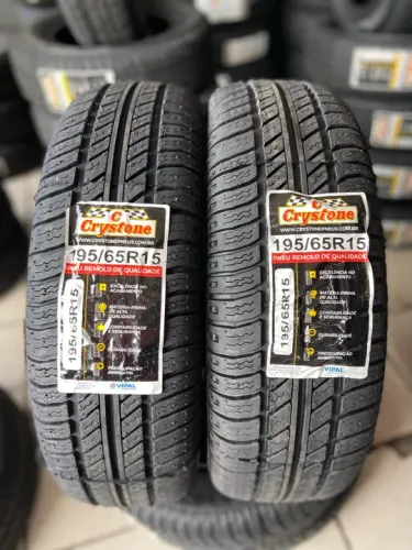 02 Pneus Remold Crystone 195/65R15 - Qualidade e Durabilidade