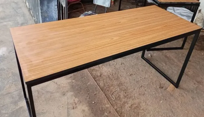 mesa industrial nova na cor loiro freijo - frete gratis