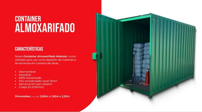 Container almoxarifado para obra