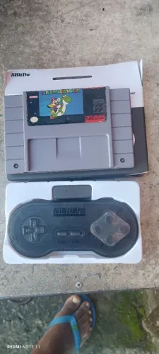 CONTROLE SUPER NINTENDO 8BITDO + JOGO ORIGINAL SUPER MARIO WORD SALVANDO R