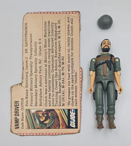 G.I. Joe Clutch 1982 Hasbro Vintage com Capacete e Filecard