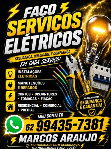 Eletricista residencial e comercial.