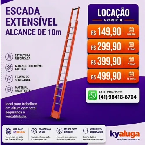 ALUGUEL - escada 10m extensivel