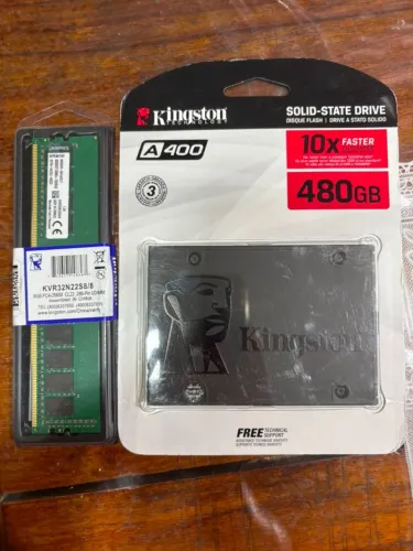 SSD Kingston 480GB + Mem Kingston 8GB 3200Mhz (note/desk)