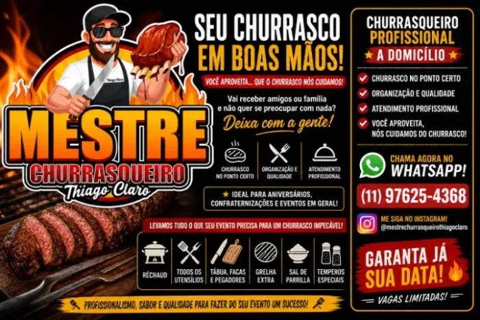Churrasqueiro Profissional Eventos casamento festa junina arraia