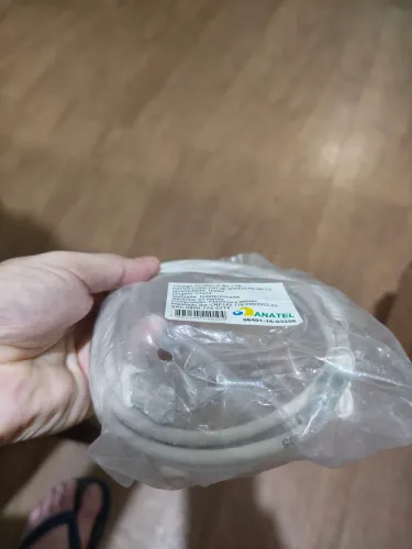 Cabo de Rede Patch Cord, novo e engajado, RJ45 Cat, certificado pela ANATEL, medindo 1,5m