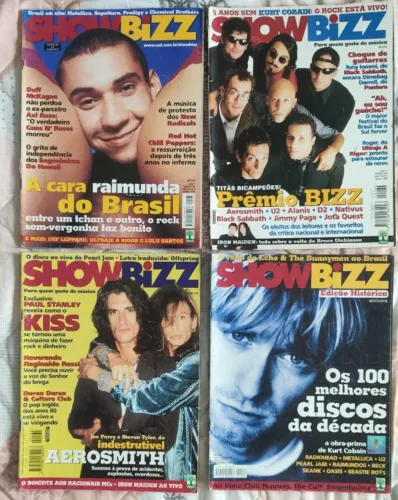 4 REVISTAS SHOWBIZZ - RAIMUNDOS, KISS...
