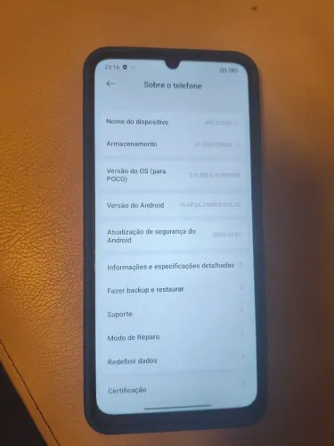 Celular Pocco c 65 256 gb semi novo 
