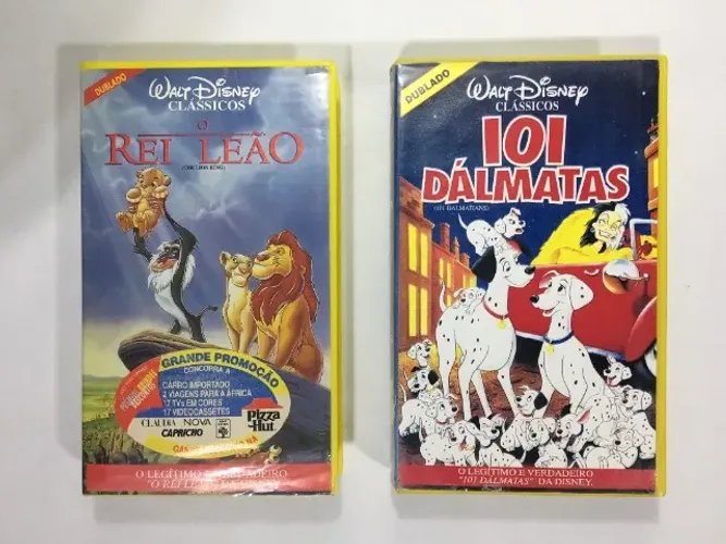 2 filmes VHS: O Rei Leão Dublado 1994 e 101 Dálmatas Dublado 1996 - Walt Disney Clássicos