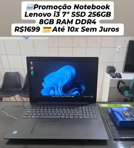 Promoção Notebook Lenovo i3 7ª SSD256GB 8GB RAM Até 10x Sem Juros