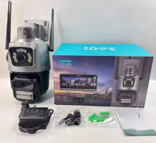 Revenda/Varejo I Lacrada Câmera Segurança Ip Wifi P11-qq6 Lente Dupla 6mp Icsee 
