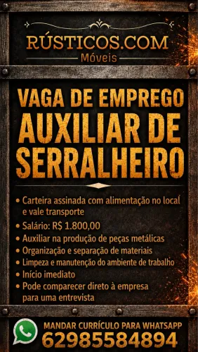 Vaga de emprego auxiliar de serralheiro