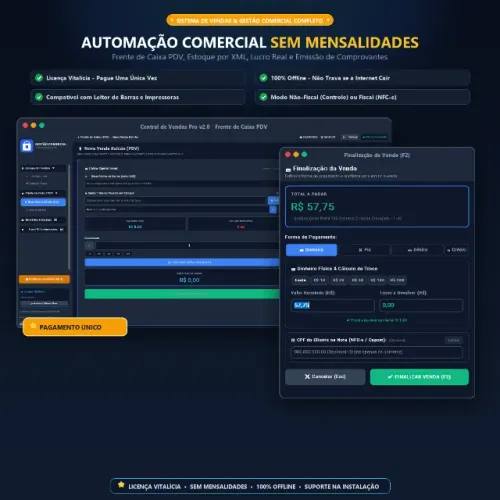 Sistema Pdv Frente De Caixa Estoque Sem Mensalidade Vitalicio