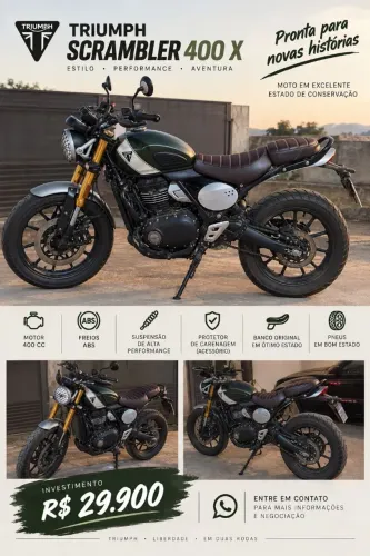 ? TRIUMPH SCRAMBLER ? BAIXA KM + ACESSÓRIOS