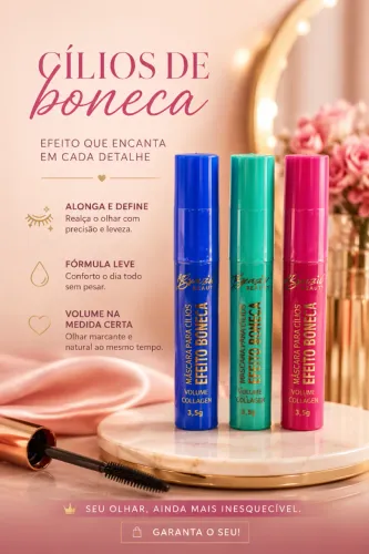 Máscara para Cílios Efeito Boneca.