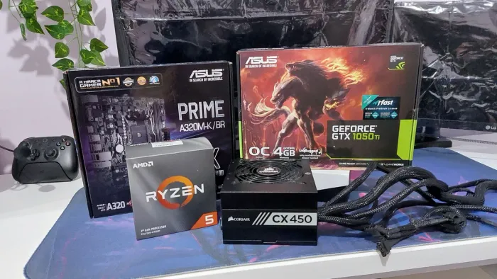 Kit Placa de Video 1050 Ti Ryzen 5 3600 Placa Mãe a320m e fonte CX450m