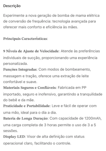 Bomba de tirar leite automática