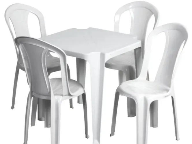 Conjunto de mesa com 4 cadeiras de bar ou lanchonete etc: