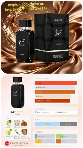 Perfume Árabe masculino Hayaati LATTAFA 100ml
