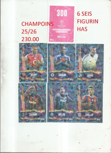 FIGURINHAS CHAMPIONS SO KRAQUES - ZIDANE /HENRY / SEEDORF / DROGBA / MULLER / NILITO 230.0