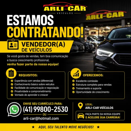 Estamos contratando vendedor