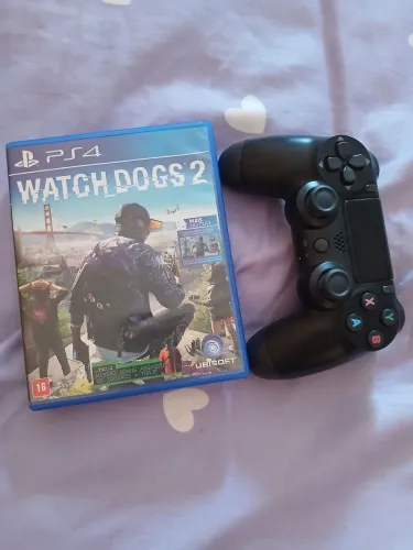 Controle ps4 + watch dogs 2
