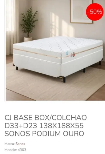 Cama box+colchão100% espuma D33/Novo/138x188x55/à vista/ ver parcelado na descrição