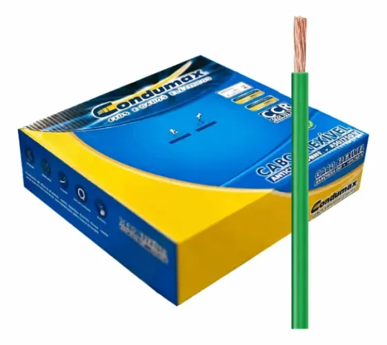 Cabo Eletrico Flexível Antichamas Condumax 4mm 750v - VERDE -Rolo 100m