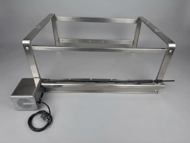 Suporte em Aço Inox com Motor para Churrasqueira / Espetos Giratórios