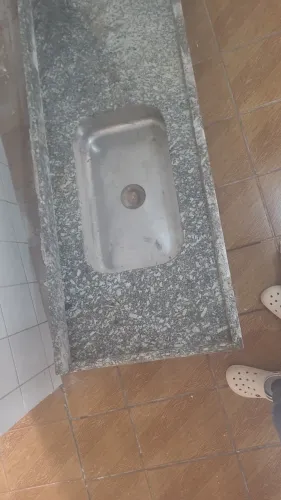 Pia Granito cozinha com Cuba de aluminio 1,80 X 55