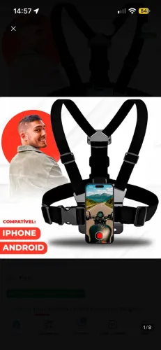 Suporte De Peito Peitoral Para Celular E Câmera Esportiva
