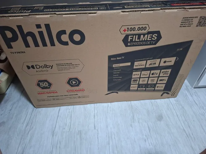 Smart tv Philco 39 - nova - lacrada - nota fiscal da casa&video