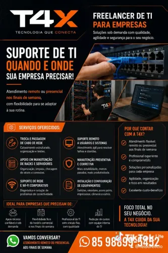 Freelancer de TI para Empresas | Suporte Remoto e Presencial | Fortaleza/CE