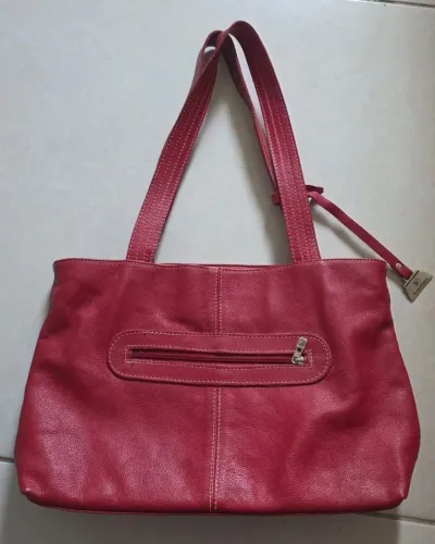 Bolsa vermelha couro legítimo Thomaz rabelo
