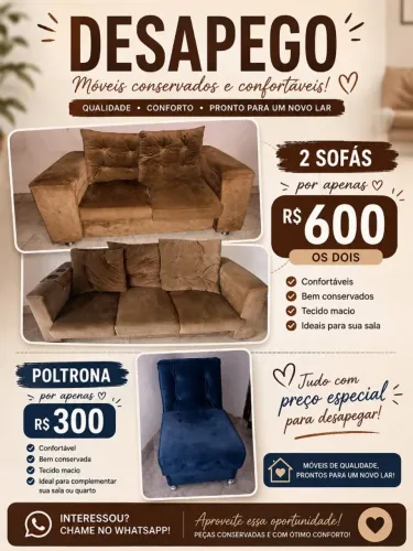 Sofás e poltrona