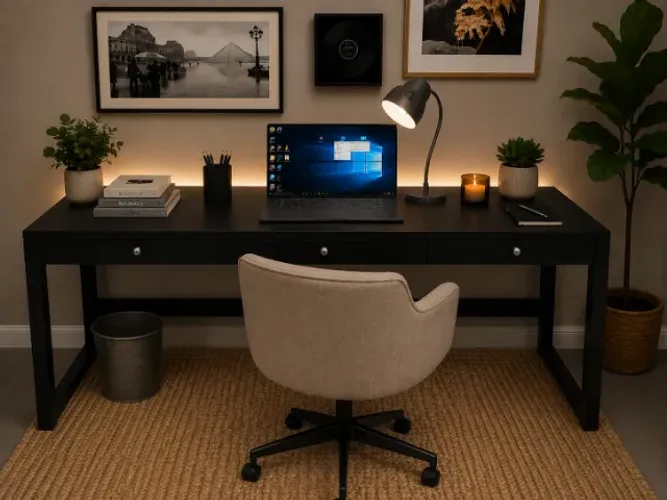 Mesa de Escritório Wood Delluxe. L140CM X P60cm x A76cm