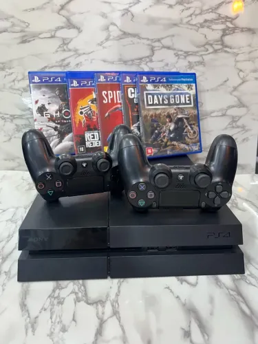 PlayStation 4 | PS4 Com 02 Controles + 10 Meses Garantia