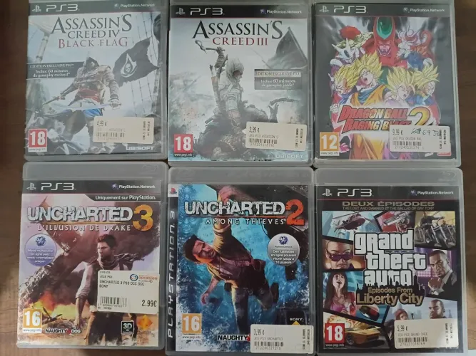 Lote 21 Jogos PS3 (Dragon Ball Raging Blast 2, GTA, Uncharted