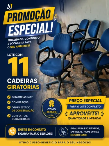 Lote com 11 cadeiras giratórias