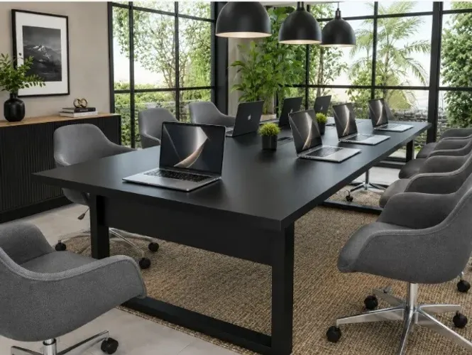 Mesa de Reunião Thick Wood Delluxe L240cm x P100cm x A74cm