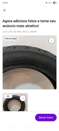 Pneu traseiro scooter motoneta 130/70/13