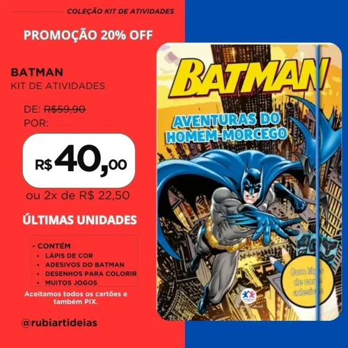 Kit de Atividades BATMAN - AVENTURAS DO HOMEM-MORCEGO