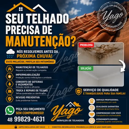 Goteiras e Infiltrações? Manutenção de Telhados + Impermeabilização