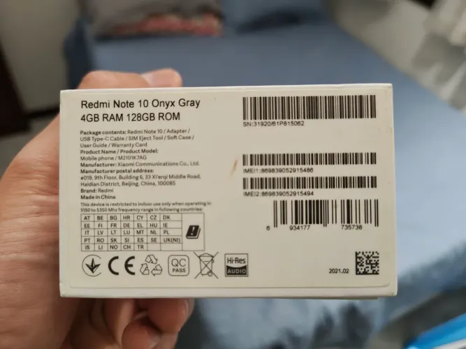 Xiaomi Redmi Note 10 128GB / 4GB RAM - Onyx Gray (Usado, em ótimo estado)
