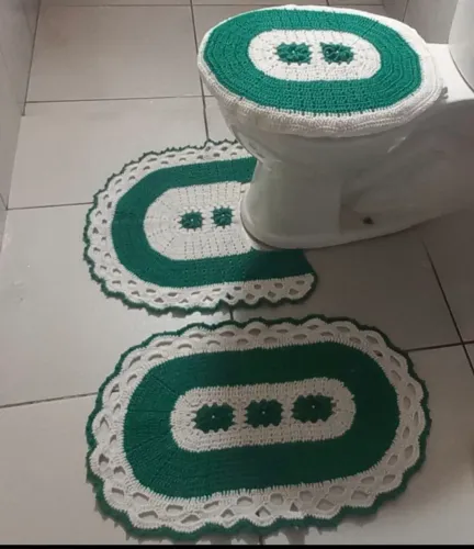 Conjunto de crochê para banheiro